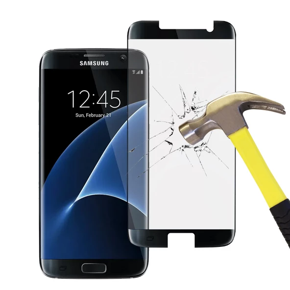 Samsung Galaxy S7 Edge Tam Kaplayan Kavisli Cam Ekran Koruyucu ürün görseli 1