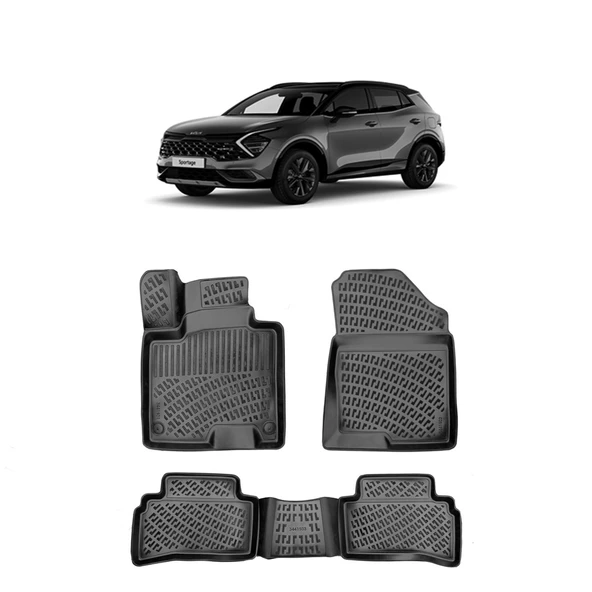 Rizline Kia Sportage Prestige Smart 2022 Sonrası 3D Havuzlu Paspas Siyah ürün görseli 1