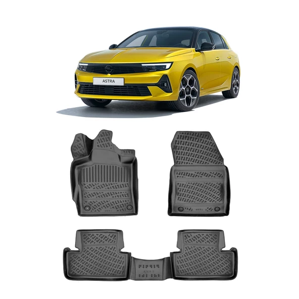 Rizline Opel Astra L 2022 Sonrası   3D Havuzlu Paspas Siyah ürün görseli 1