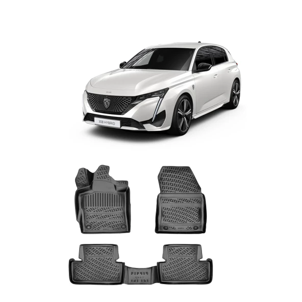 Rizline Peugeot 308 2022 Sonrası   3D Havuzlu Paspas Siyah ürün görseli 1
