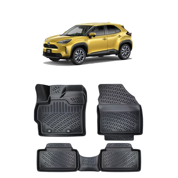 Rizline Toyota Yaris  Cross 2022+ 3D Havuzlu Papsas Siyah ürün görseli 1