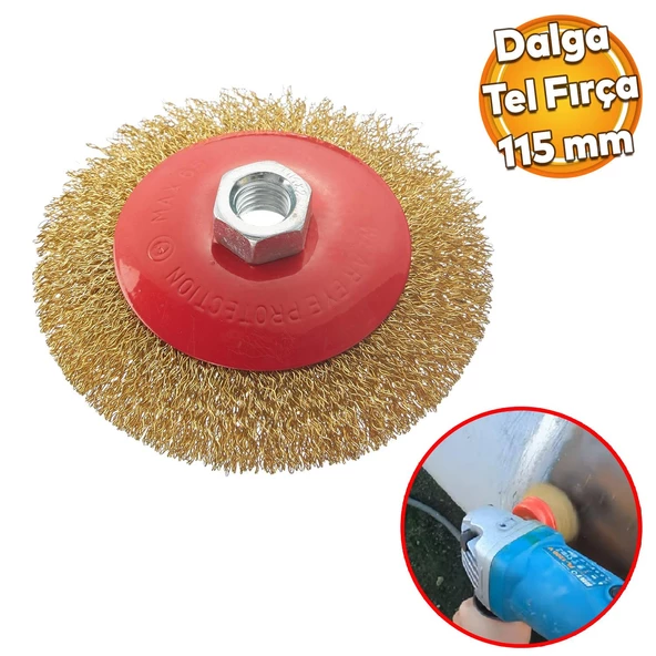 Ugr Konik Dalga Telli Daire Vidalı Fırça 115 Mm Kir Pas Boya Kazıma Temizleme Zımparalama Taşlama ürün görseli 1