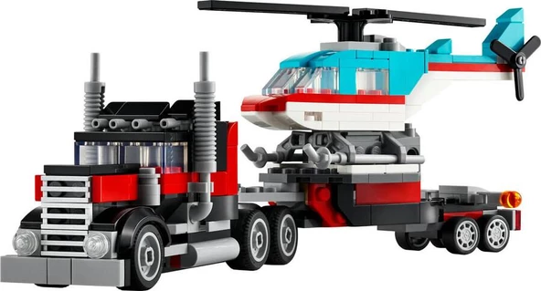 LEGO Creator 31146 Flatbed Truck with Helicopter - Resim 3