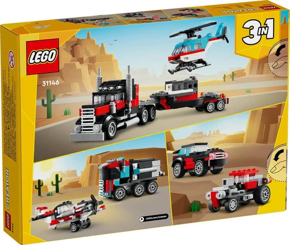 LEGO Creator 31146 Flatbed Truck with Helicopter - Resim 2