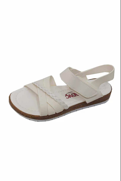 Şirin Genç Comfort Örğü Kız Çocuk Sandalet Beyaz ürün görseli 1
