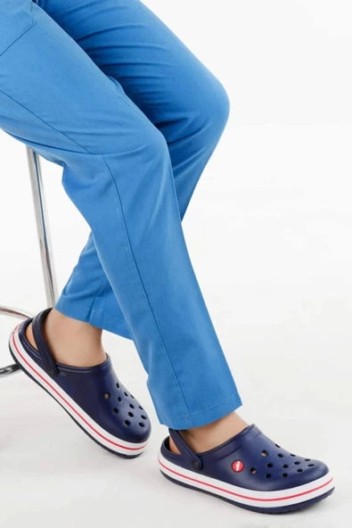 Akınal Bella Lacivert Unisex Sabo Terlik Hastane Terliği Lacivert-Beyaz ürün görseli 1
