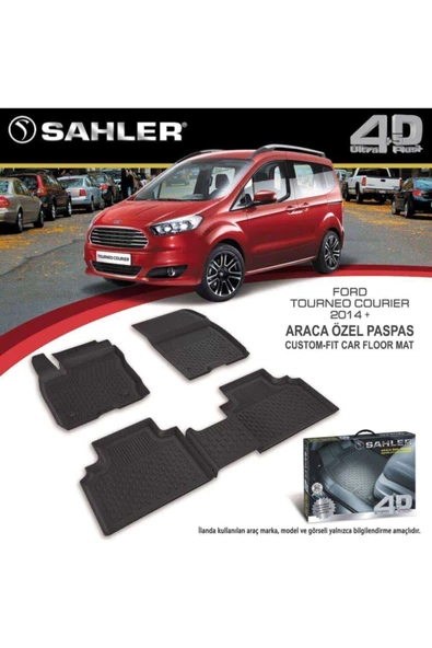 Sahler Ford Couirer 2014-2022  4.5D Havuzlu Paspas Siyah ürün görseli 1