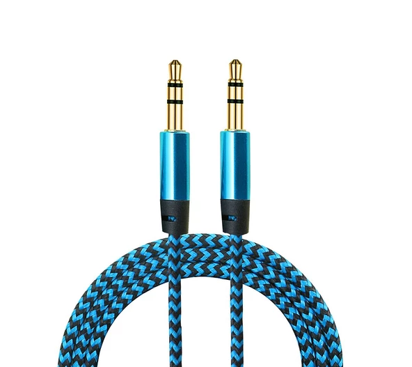 Diwu AUX Stereo 3.5mm Data Ses Örgü Kablo Mavi ürün görseli 1