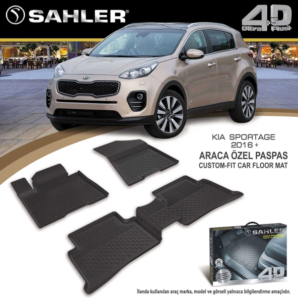 Sahler Kia Sportage 2016-2021  4.5D Havuzlu Paspas Siyah ürün görseli 1