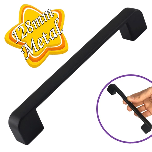 Oval Marmara Kulp 128 mm Siyah Mutfak Kulpu Çekmece Dolap Kapak Kulbu Metal  Mobilya Dolabı Kulpları ürün görseli 1