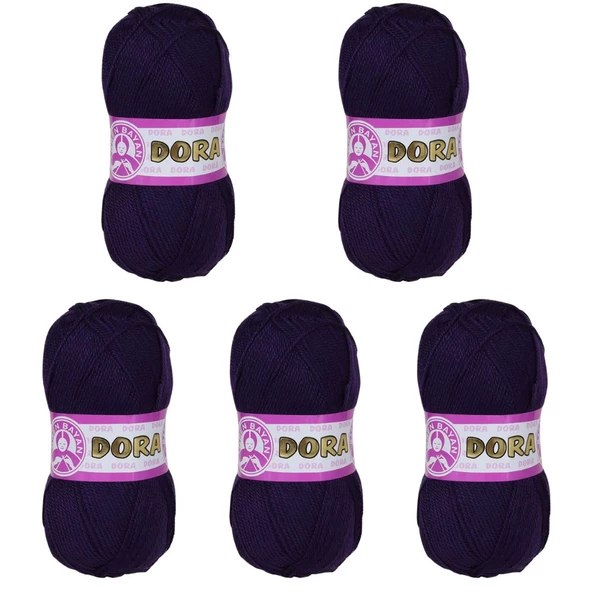 Ören Bayan Dora Örgü İpi - Koyu Mor - 5'Li Paket - ( Renk Kodu : 060 ) ürün görseli 1