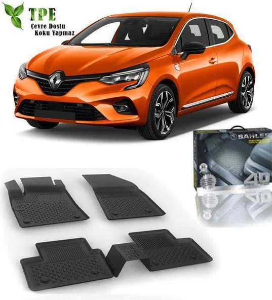 Sahler Renault Clio 5 2020 ve  Sonrası  4.5 D Havuzlu Paspas Siyah ürün görseli 1