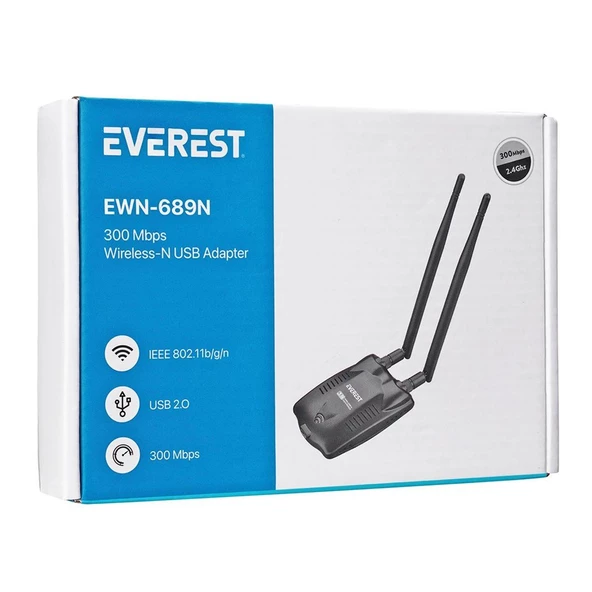 Everest EWN-689N 300Mbps Usb Kablosuz Adaptör - 4819 ürün görseli 1