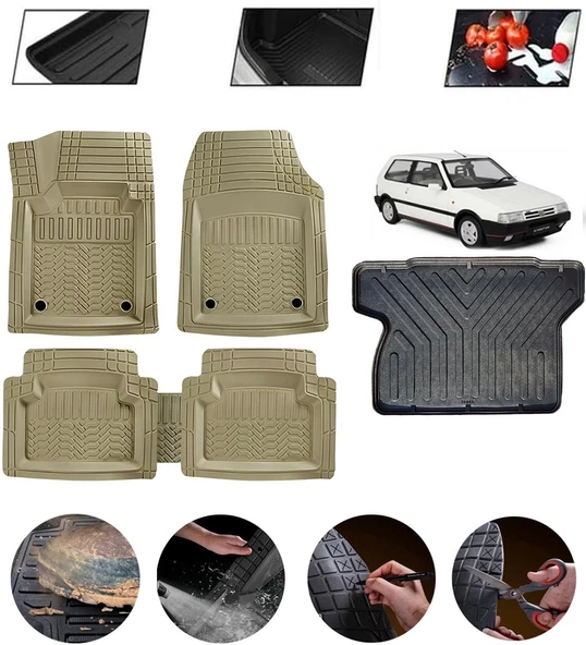 Fiat Uno Uyumlu Paspas Araca Özel Bagaj Havuzu MBS Bej ürün görseli 1