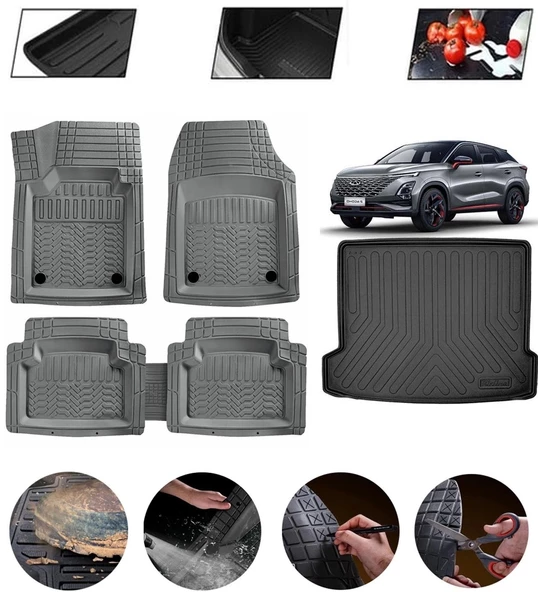 Chery Omoda 5 Uyumlu Paspas Araca Özel Bagaj Havuzu MBS Gri ürün görseli 1
