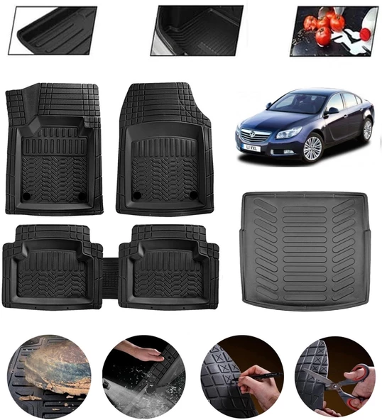 Opel Insignia 2008-2016 Sport Tourer Uyumlu Paspas Araca Özel Bagaj Havuzu MBS Siyah ürün görseli 1