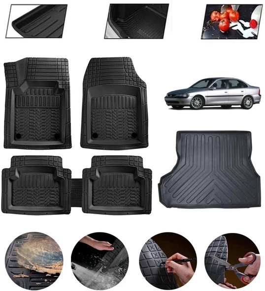 Opel Vectra B 1995-2002 Uyumlu Paspas Araca Özel Bagaj Havuzu MBS Siyah ürün görseli 1