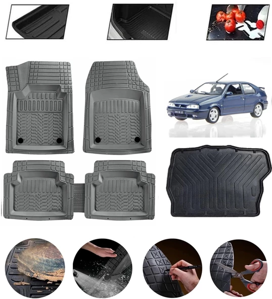 Renault 19 Uyumlu Paspas Araca Özel Bagaj Havuzu MBS Gri ürün görseli 1