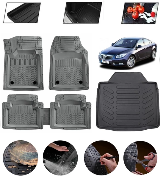 Opel Insignia 2008-2016 Sedan Uyumlu Paspas Araca Özel Bagaj Havuzu MBS Gri ürün görseli 1