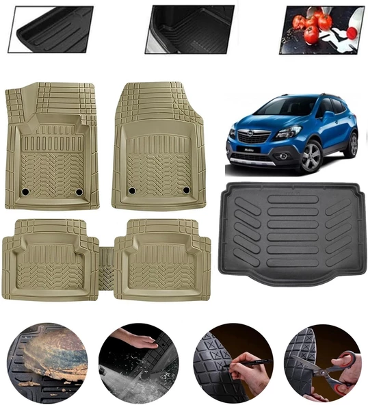 Opel Mokka 2012-2020 Uyumlu Paspas Araca Özel Bagaj Havuzu MBS Bej ürün görseli 1