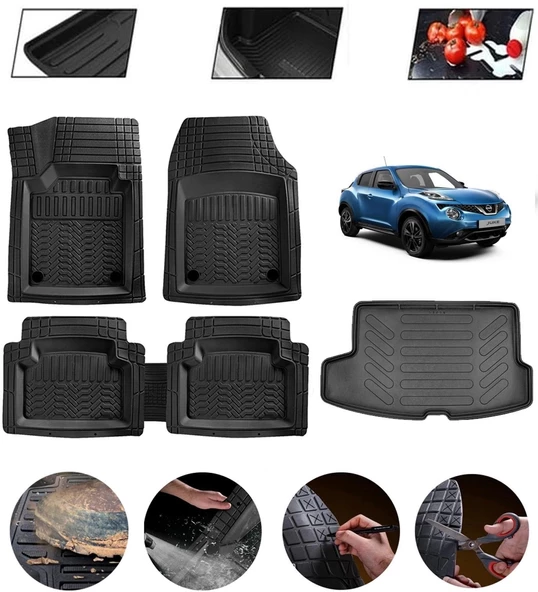 Nissan Juke 2016-2020 Üst  Uyumlu Paspas Araca Özel Bagaj Havuzu MBS Siyah ürün görseli 1