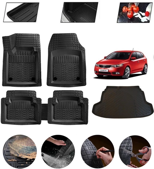Kia Cerato 2010-2015  Uyumlu Paspas Araca Özel Bagaj Havuzu MBS Siyah ürün görseli 1