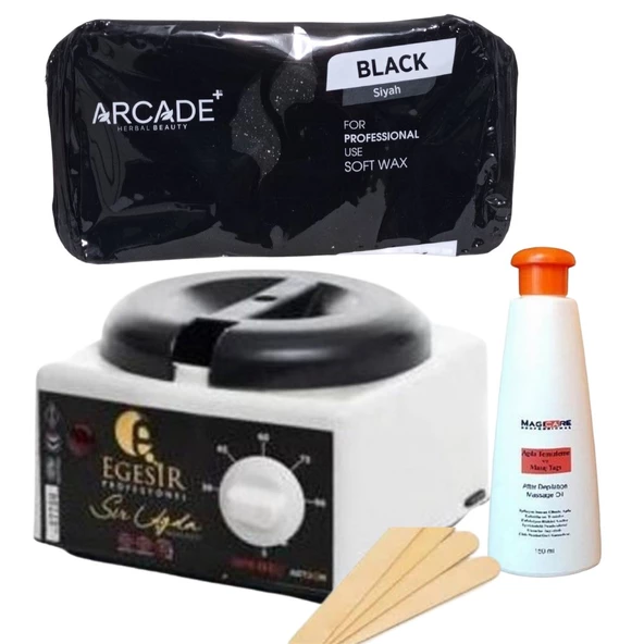 Arcade Siyah Kalıp Sir Ağda Ege Sir  Ağda Isıtıcı Ağda Makinası Profesyonel Ağda Seti ürün görseli 1