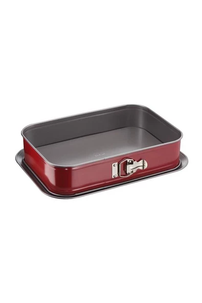 TEFAL J1640514 Delibake 36x24 Cm Kelepçeli Kırmızı Kek Dikdörten Kalıbı - 2100104743 ürün görseli 1