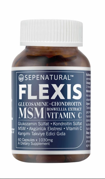 Glucosamine Chondroitin MSM Boswellia Vitamin C 60 Kapsül 1030 mg ürün görseli 1