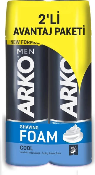 Arko Men Cool Tıraş Köpüğü 2’li Avantaj Paketi (2x200 ml) ürün görseli 1