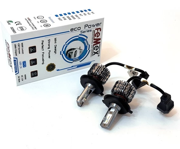 Femex Eco Power Buz Mavi 8000K CSP Chipset H4 Led Xenon Led Headlight ürün görseli 1