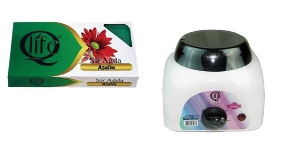 Q Life Ağda Kazanı Makinesi + Qlife Yeşil Azulen Kalıp Sir Ağda 400 ML ürün görseli 1