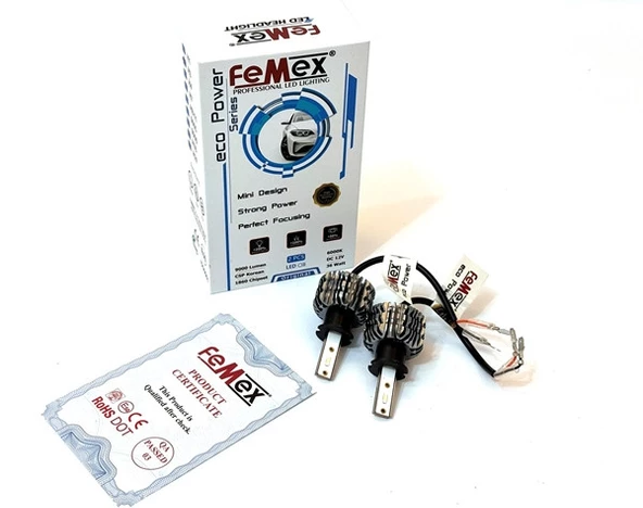 Femex Eco Power Buz Mavi 8000K CSP Chipset H3 Led Xenon Led Headlight ürün görseli 1