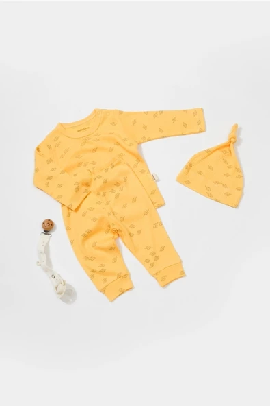 Bebek 3’lü Takım (Pantolon, Uzun Kol T-shirt, Şapka), Bebek ve Yenidoğan Serisi - CSYM25502 ürün görseli 1