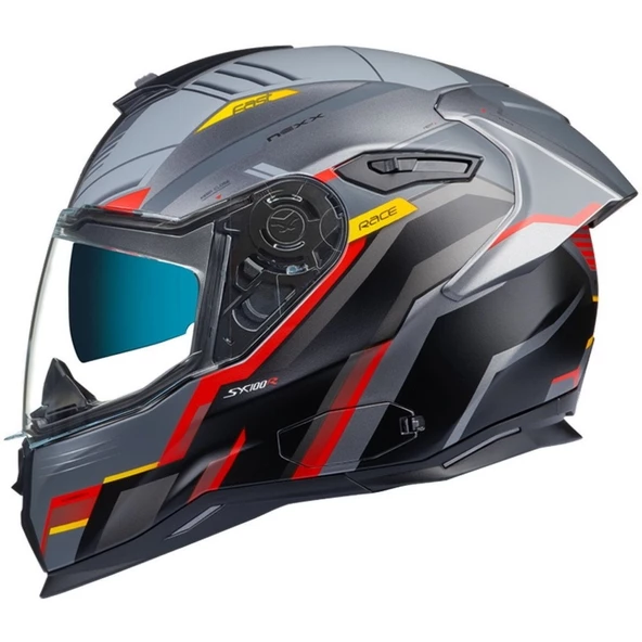 NEXX SX.100R GRIDLINE MAT GRİ-KIRMIZI KASK ürün görseli 1