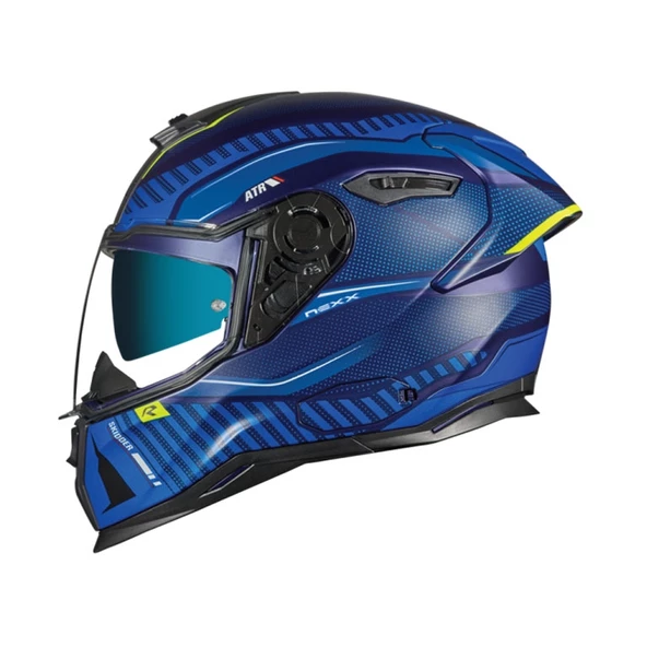 NEXX SX.100R SKIDDER MAT MAVİ-NEON SARI KASK ürün görseli 1