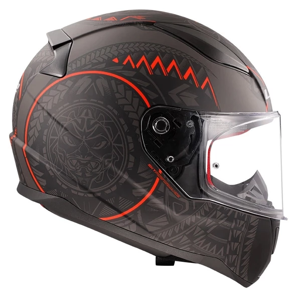LS2 RAPID TAKAROA MAT SİYAH-KIRMIZI KASK - Resim 3