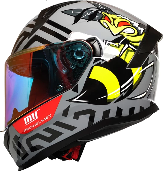 MTS M-910 BEE GÜNEŞ VİZÖRLÜ KASK (KIRMIZI CAMLI) ürün görseli 1