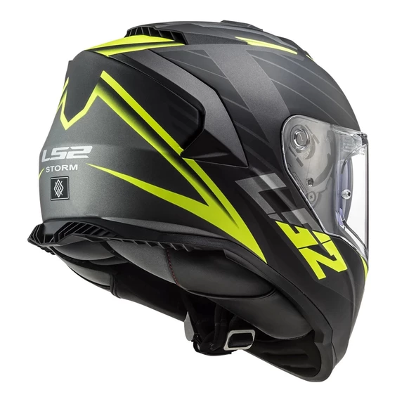 LS2 STORM 2 NERVE MAT SİYAH-NEON SARI KASK - Resim 2