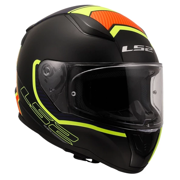 LS2 RAPID 2 EXTRA MAT NEON SARI-NAVY MAVİ KASK - Resim 3