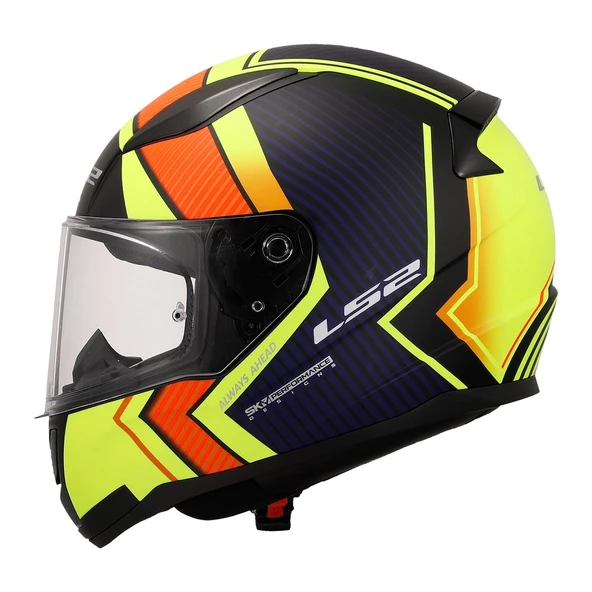 LS2 RAPID 2 EXTRA MAT NEON SARI-NAVY MAVİ KASK - Resim 4