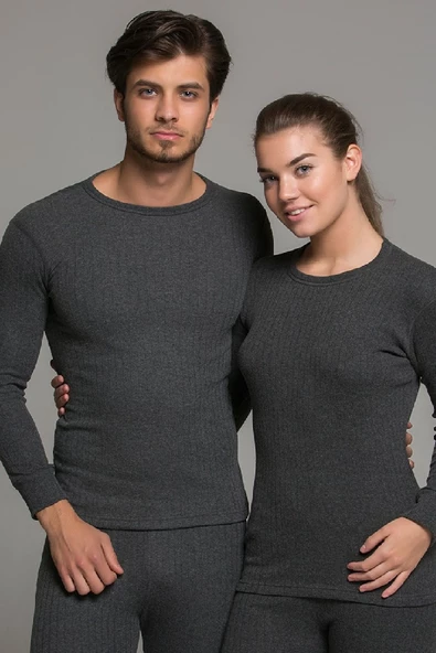 Thermoform Soft Unisex Uzun Kol Fanila Antrasit ürün görseli 1