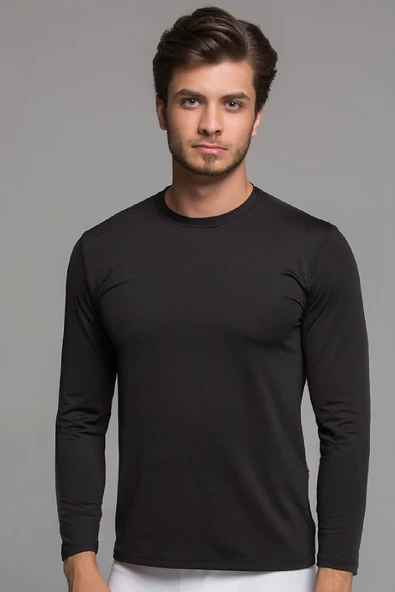 Thermoform Microfiber Uzun Kollu Fanila Siyah ürün görseli 1