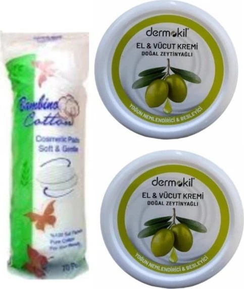 Dermokil El Kremi Zeytinyağlı 2x220 ml + Makyaj Pamuğu ürün görseli 1