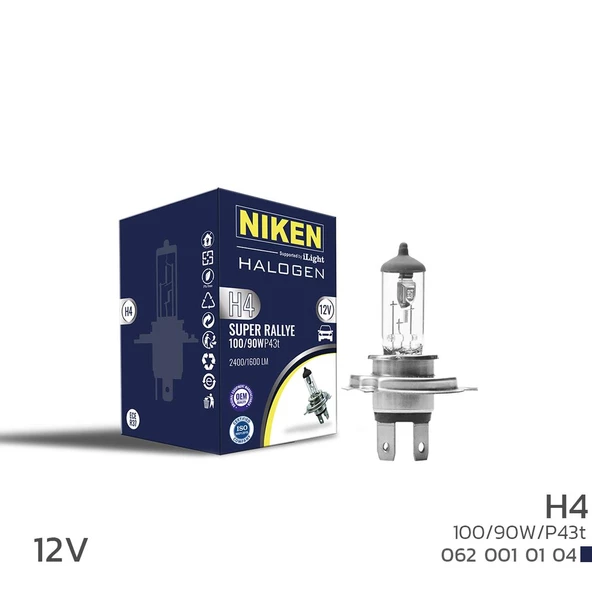 NİKEN AMPUL H4 12V 100W P43T TIRNAKLI ürün görseli 1