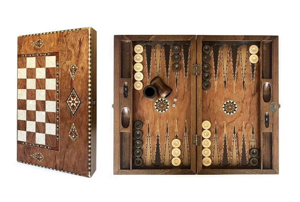 Helena Wood Art King El Yapımı Ahşap Tavla Seti Geniş ürün görseli 1
