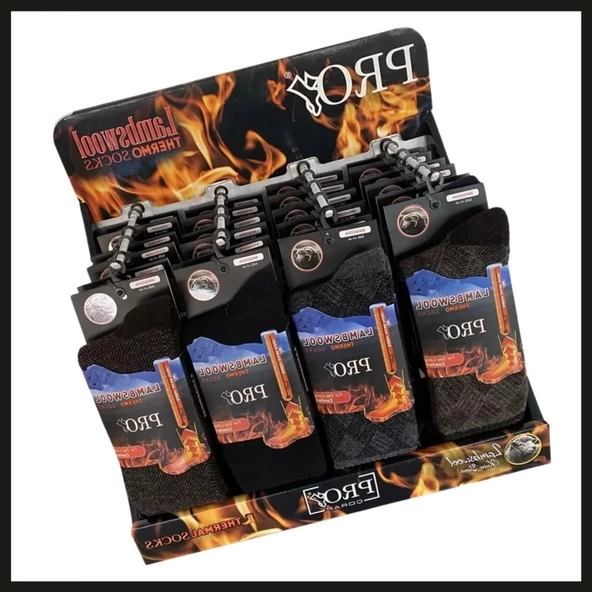 Uyguna-Yakala 24'lü Stand Pro Çorap Mix Lambswool Termo Erkek Çorabı-RAP.166 ürün görseli 1