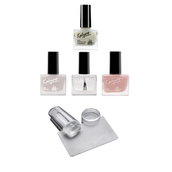 Kalyon Tırnak Sertleştirici+French Set+Stamper ürün görseli 1