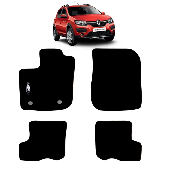 Rizline Dacia Sandero 2013-2020 Halı Paspas Siyah ürün görseli 1