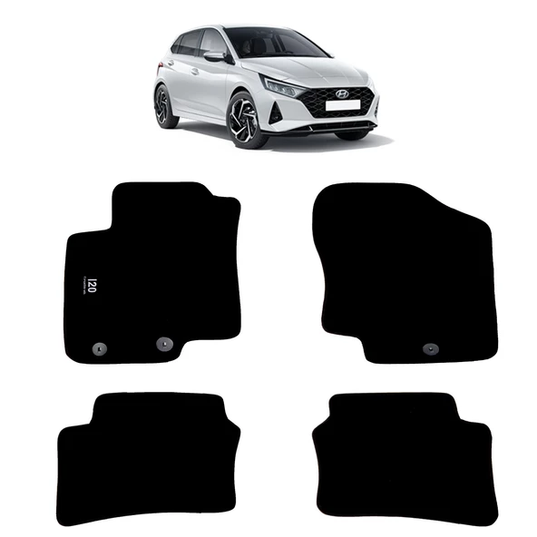 Rizline Hyundai i20 2020 Sonrası Halı Paspas Siyah ürün görseli 1